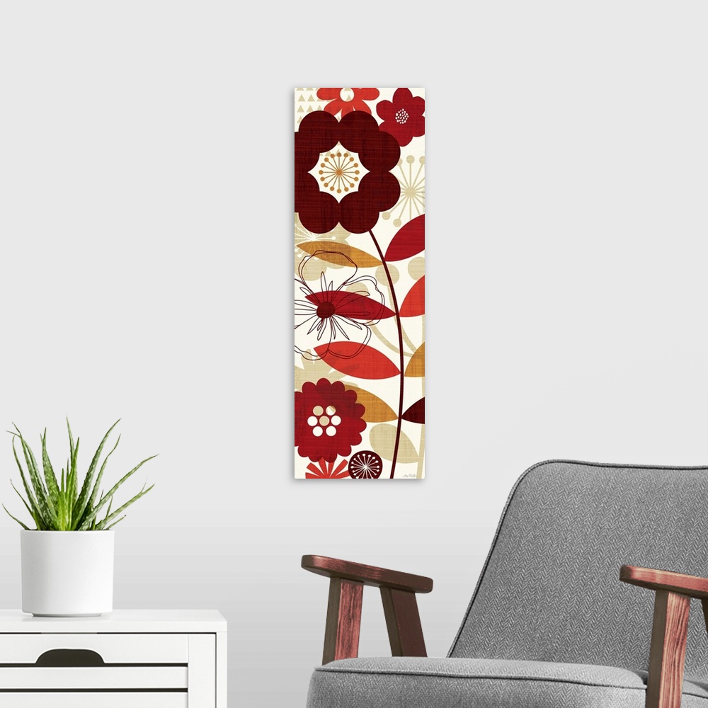 A modern room featuring Floral Pop Panel I