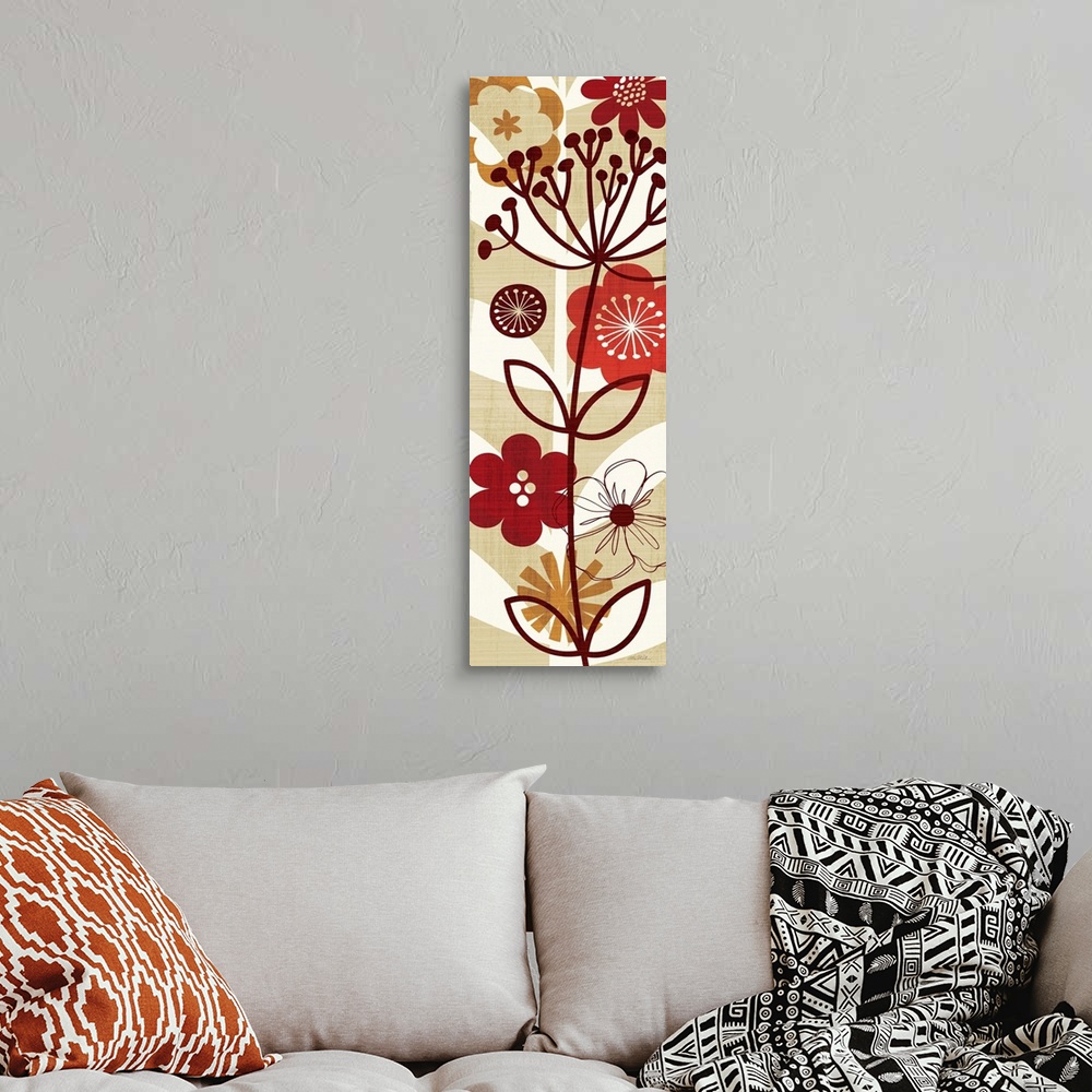 A bohemian room featuring Floral Pop Panel II