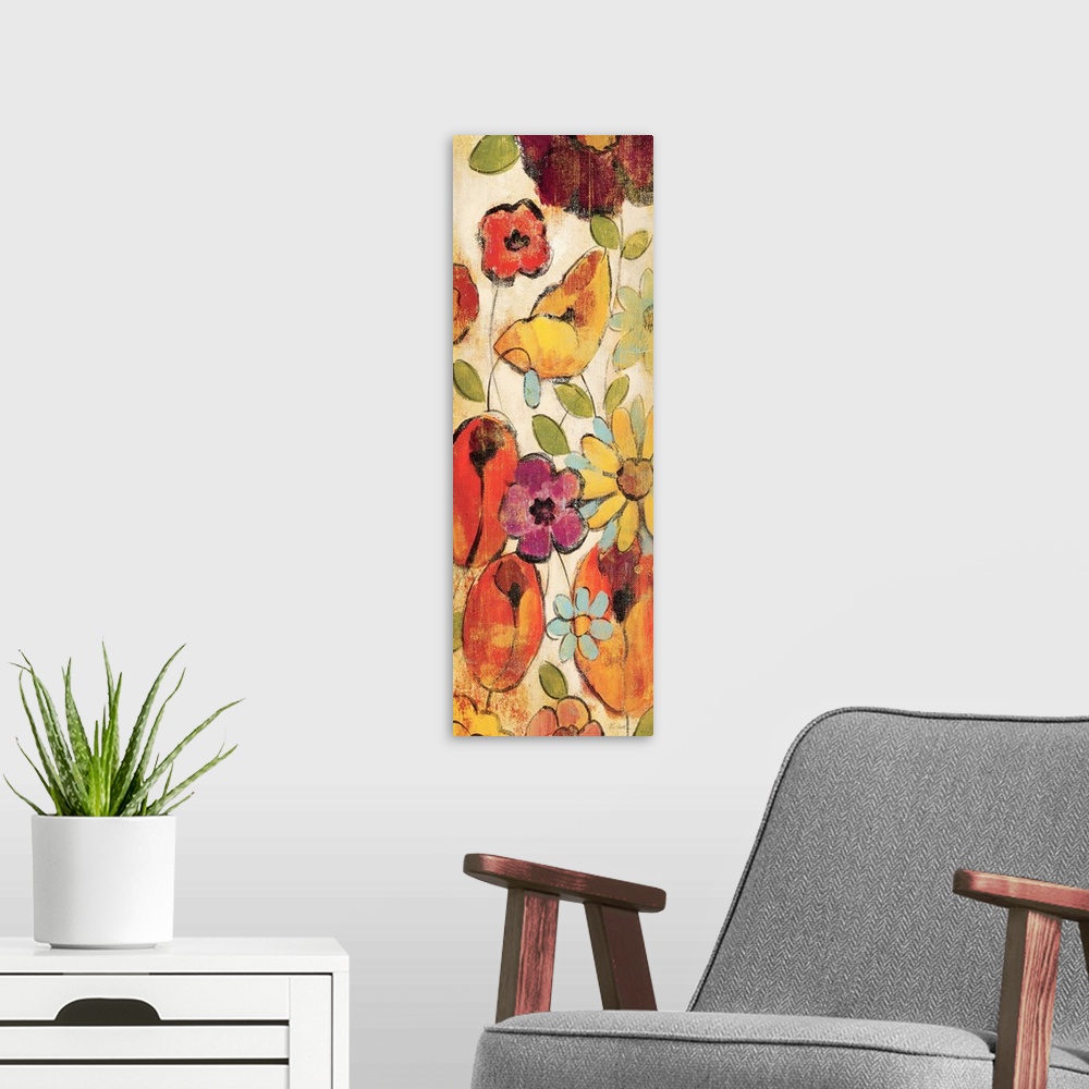 A modern room featuring Floral Sketches on Linen II