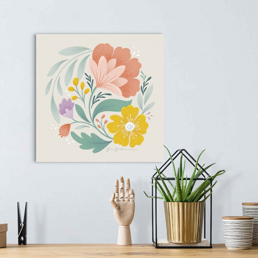 A bohemian room featuring Floral Study I