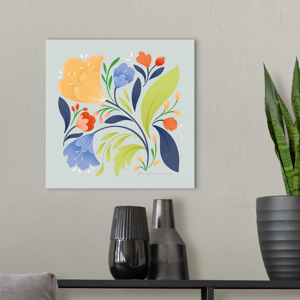A modern room featuring Floral Study II Bright