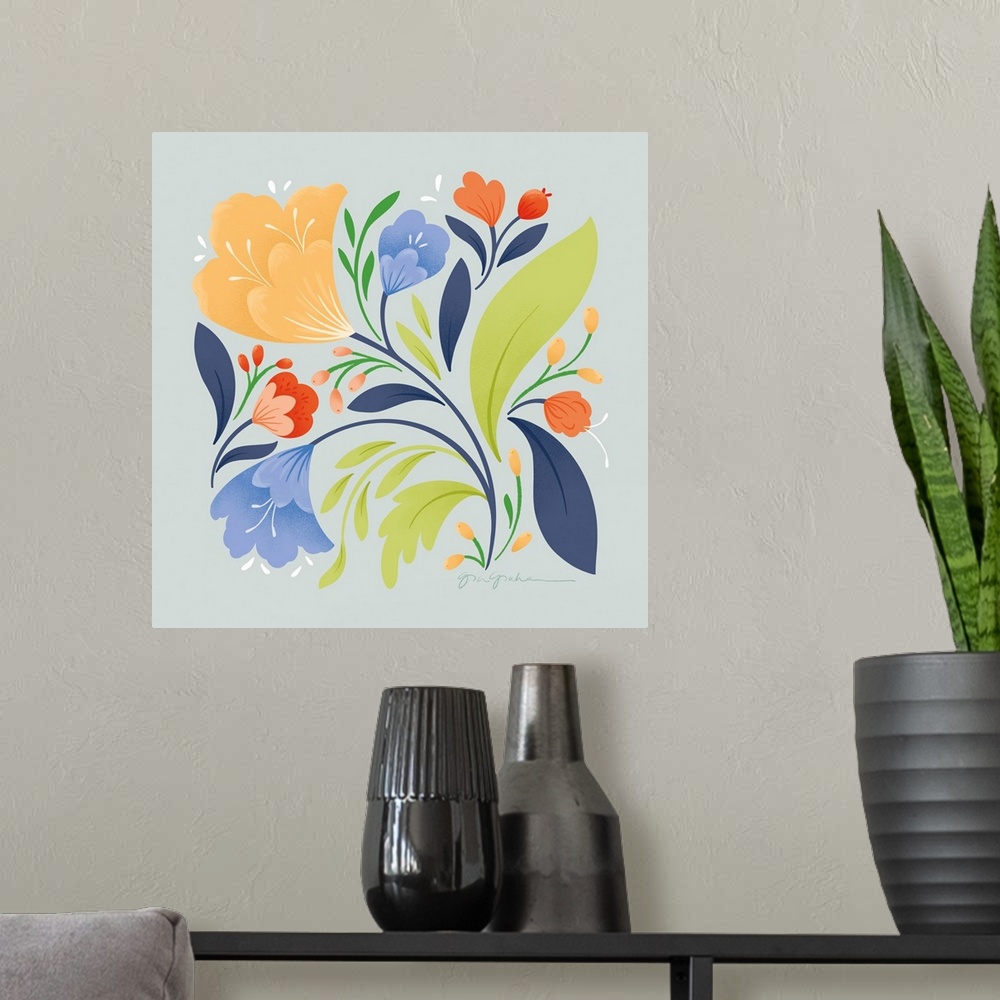 A modern room featuring Floral Study II Bright