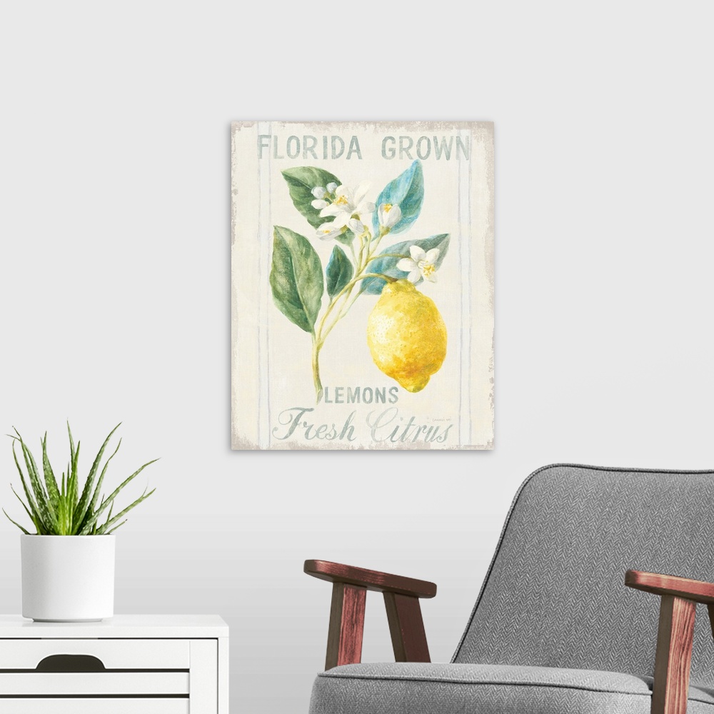 A modern room featuring Floursack Lemon I