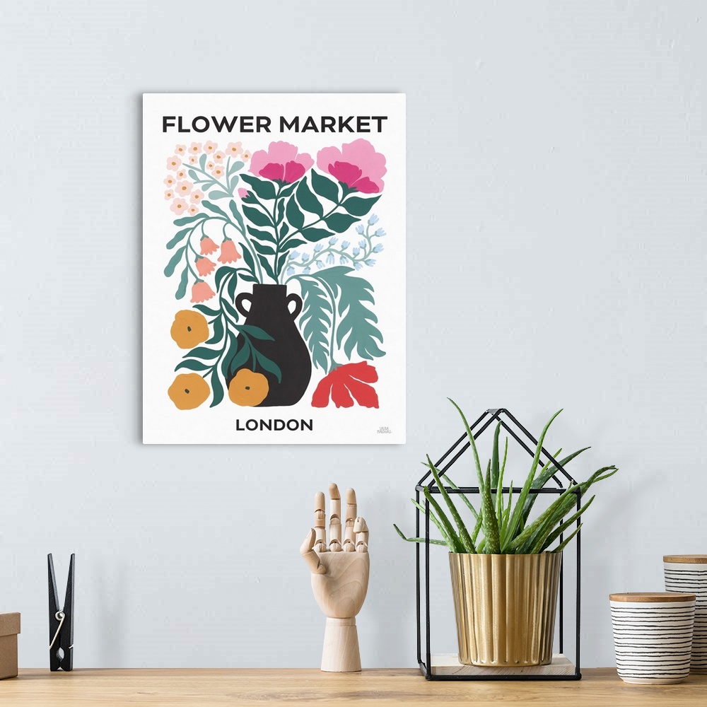 A bohemian room featuring Flower Market I