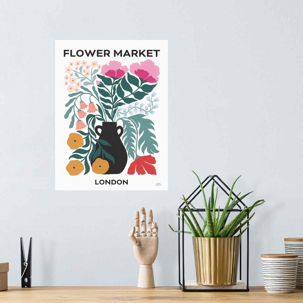 A bohemian room featuring Flower Market I