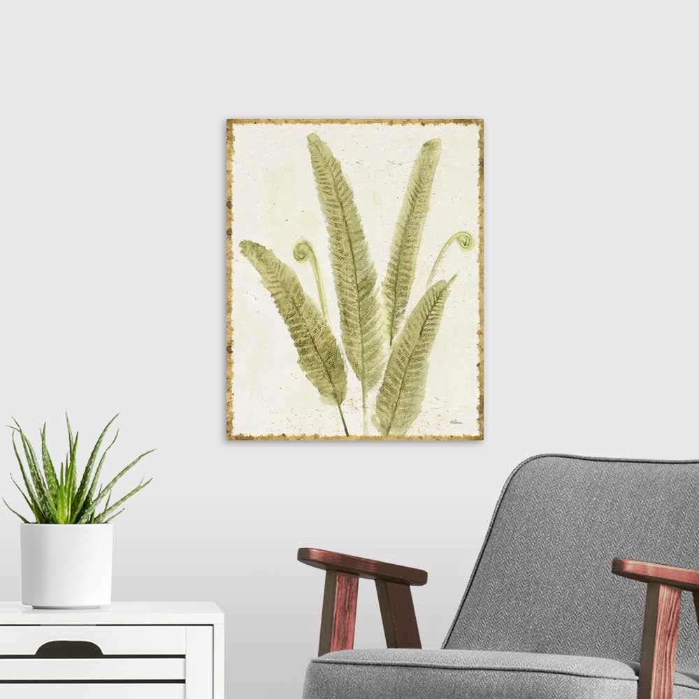A modern room featuring Forest Ferns II v2 Antique