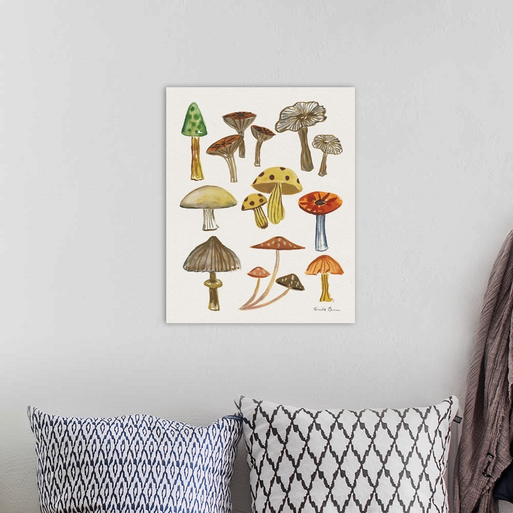 A bohemian room featuring Forest Mushrooms I