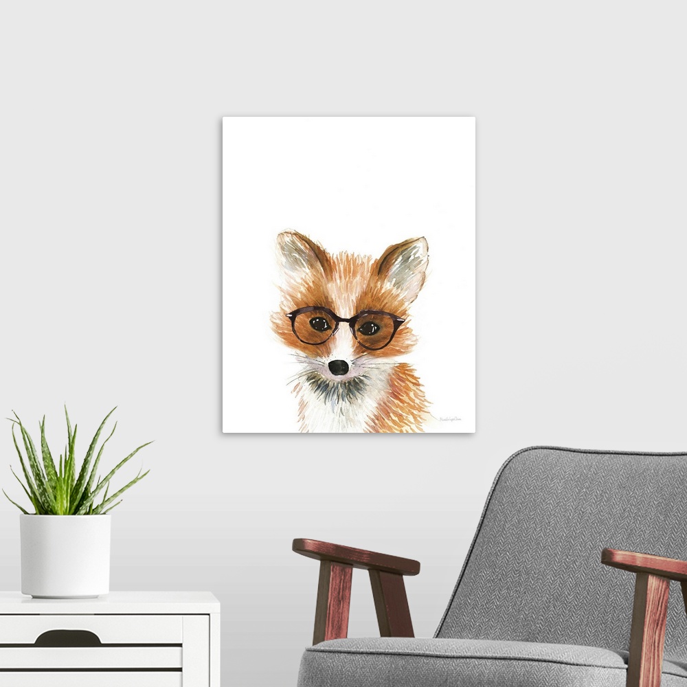 A modern room featuring Fox in Glasses