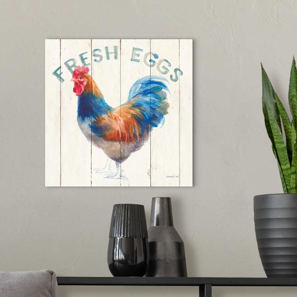 A modern room featuring Fresh Eggs Hen