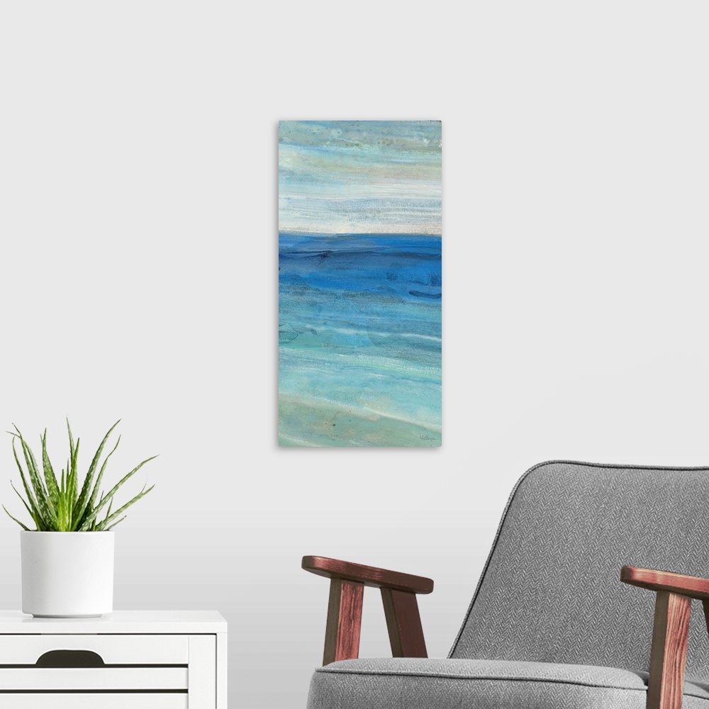 A modern room featuring From the Shore III