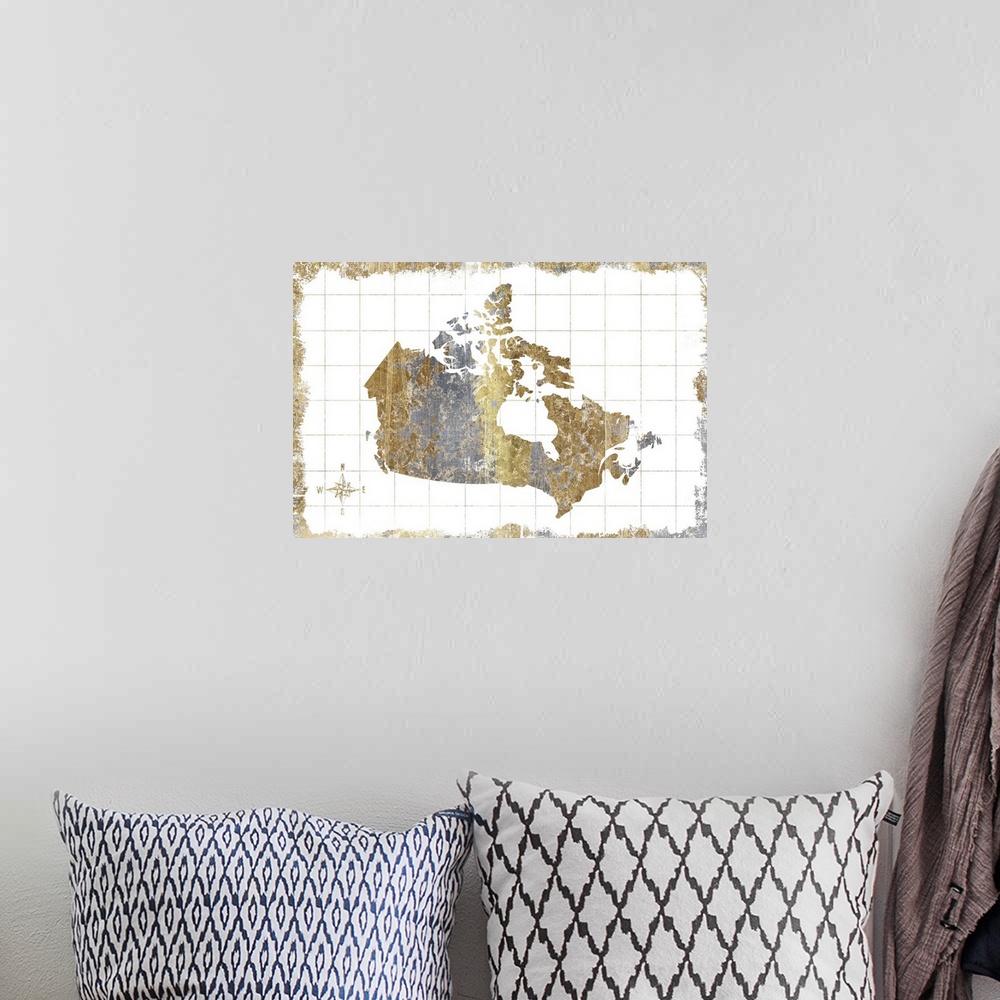 A bohemian room featuring Gilded Map Canada