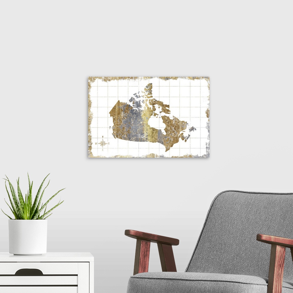 A modern room featuring Gilded Map Canada