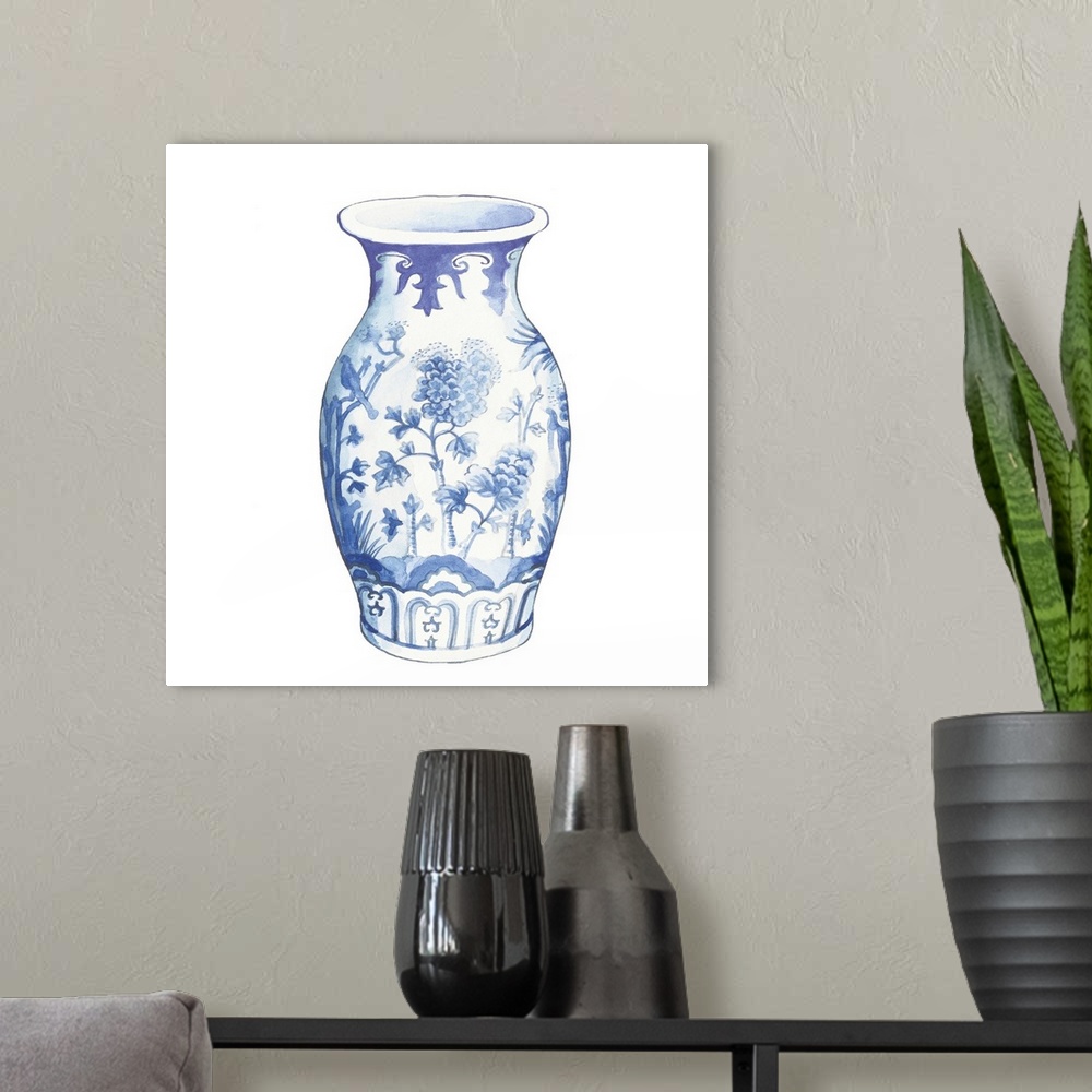 A modern room featuring Ginger Jar II on White