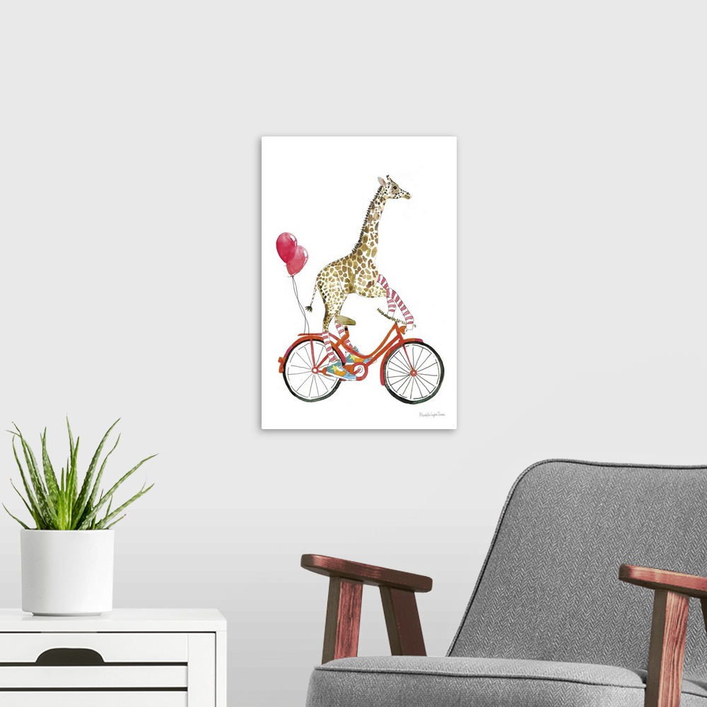 A modern room featuring Giraffe Joy Ride I