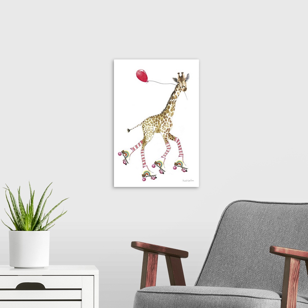 A modern room featuring Giraffe Joy Ride II