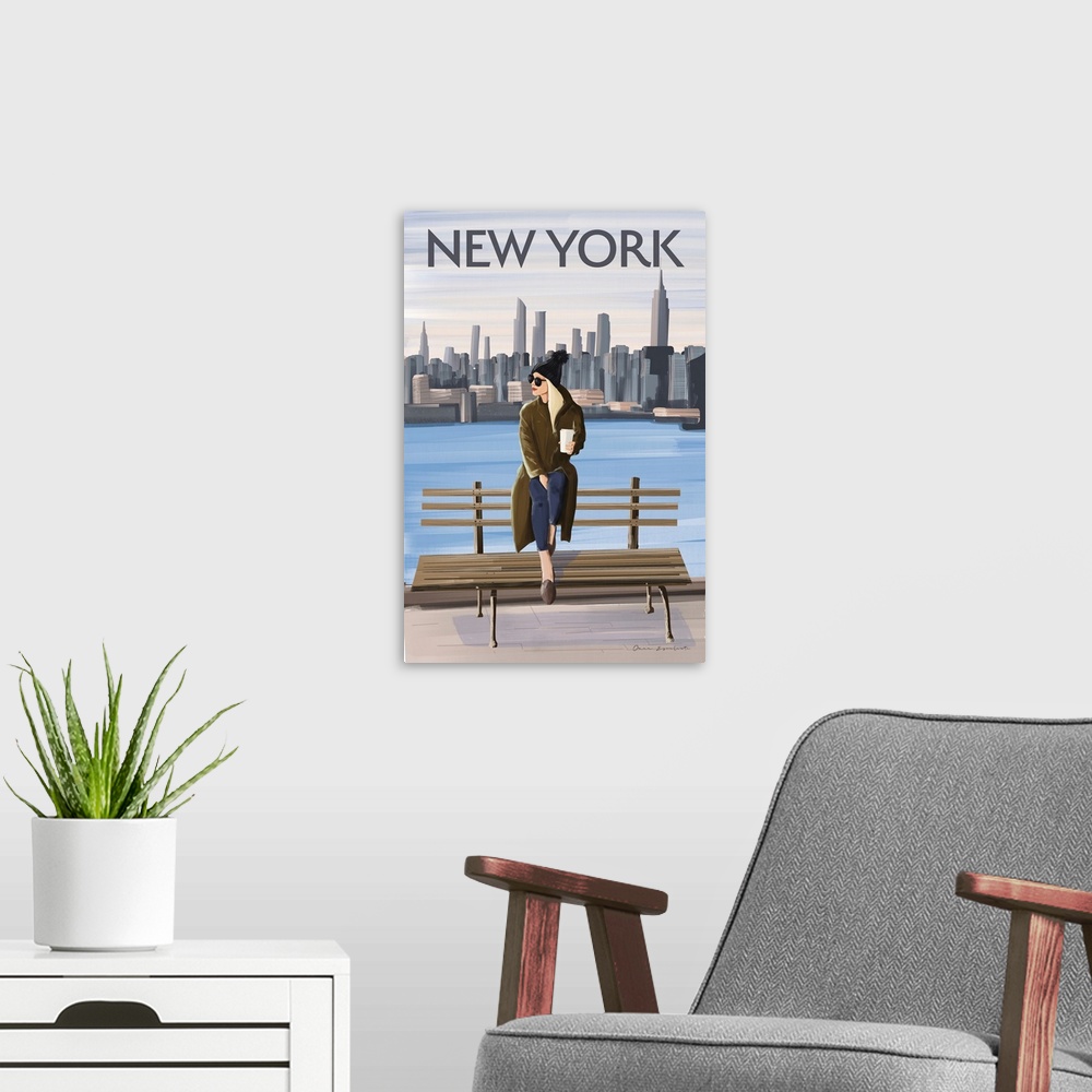A modern room featuring Girl In New York II