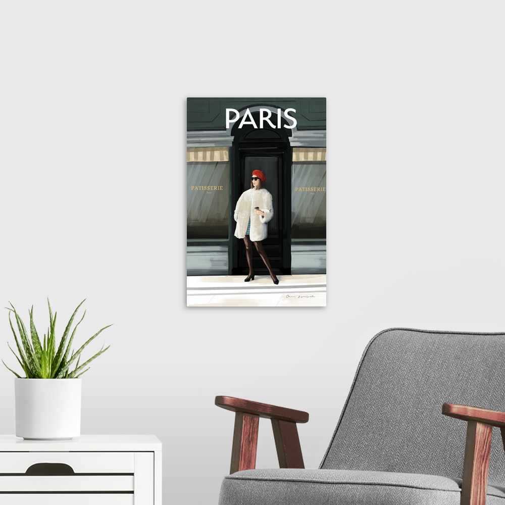 A modern room featuring Girl In Paris II