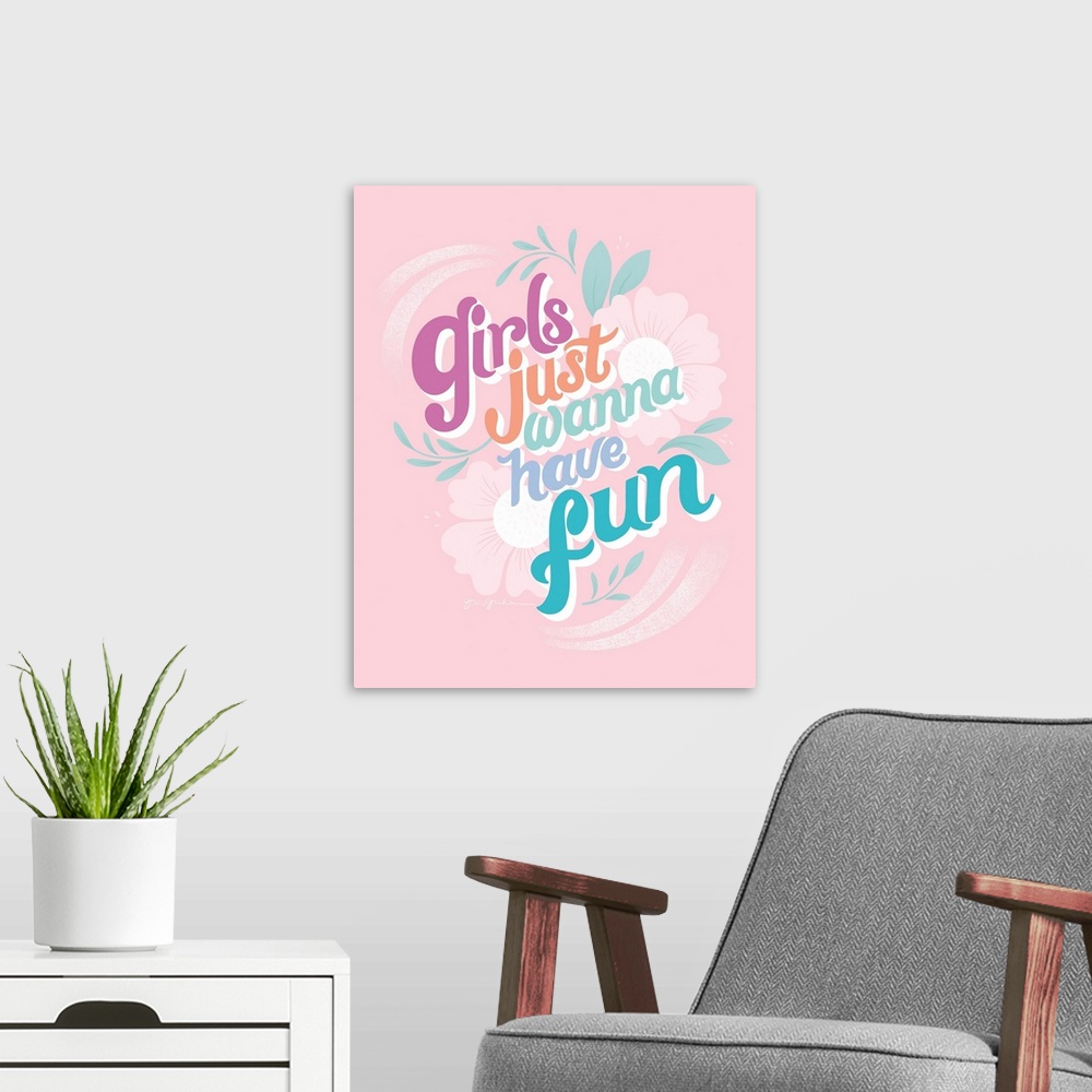 A modern room featuring Girls I Pink