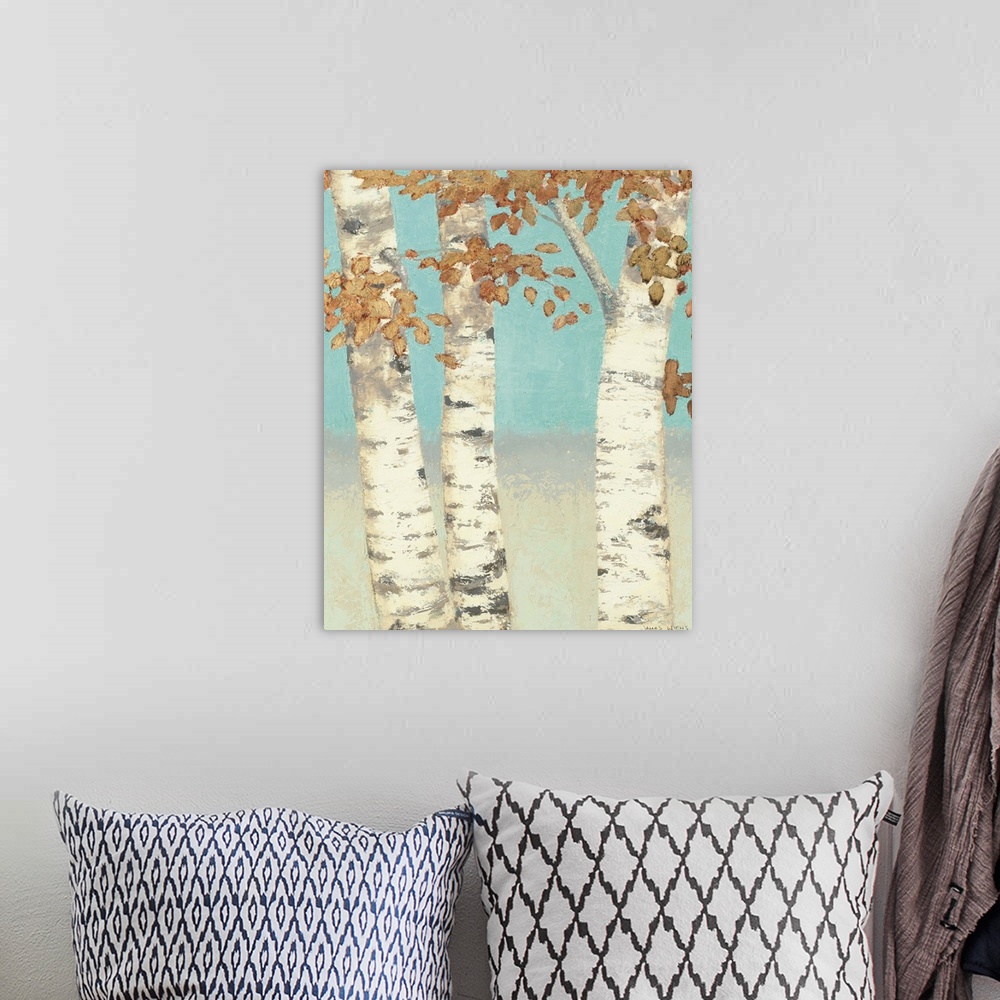 A bohemian room featuring Golden Birches II