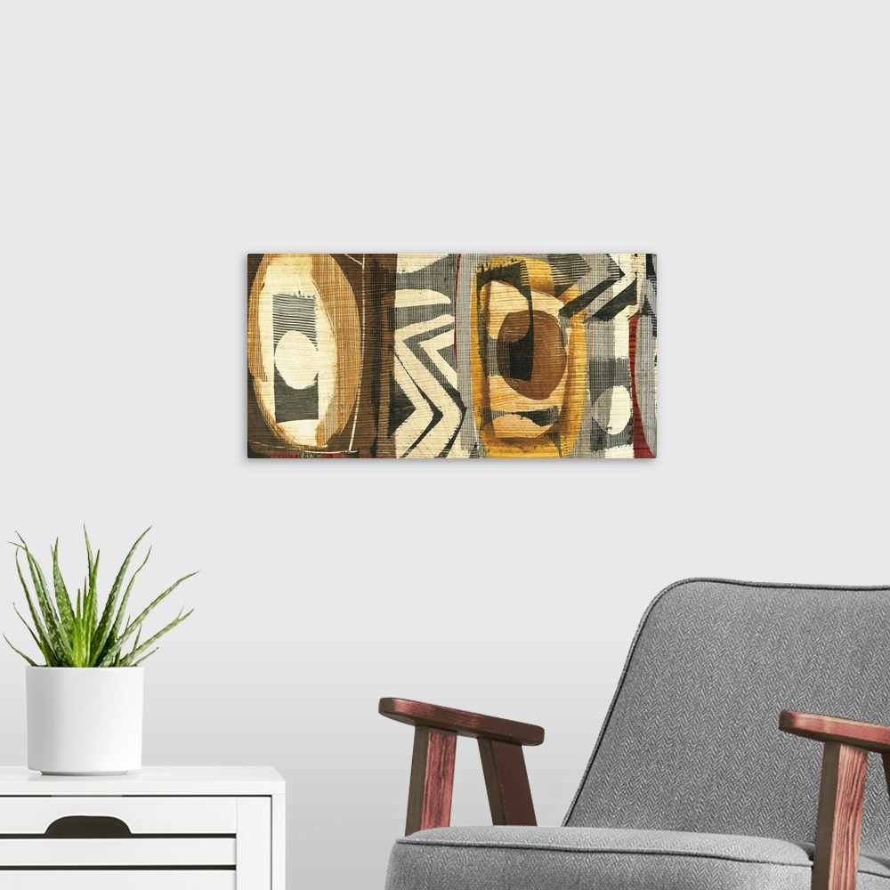 A modern room featuring Graphic Abstract II
