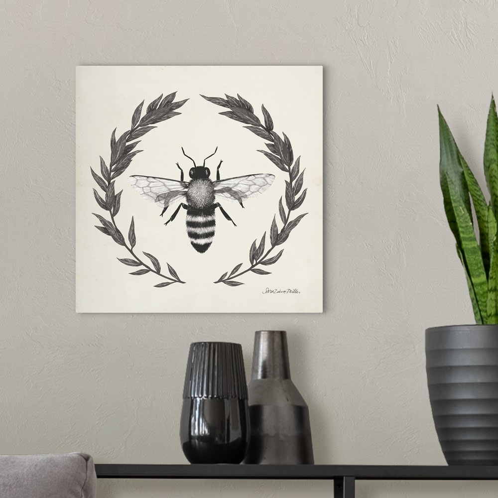 A modern room featuring Happy To Bee Home I