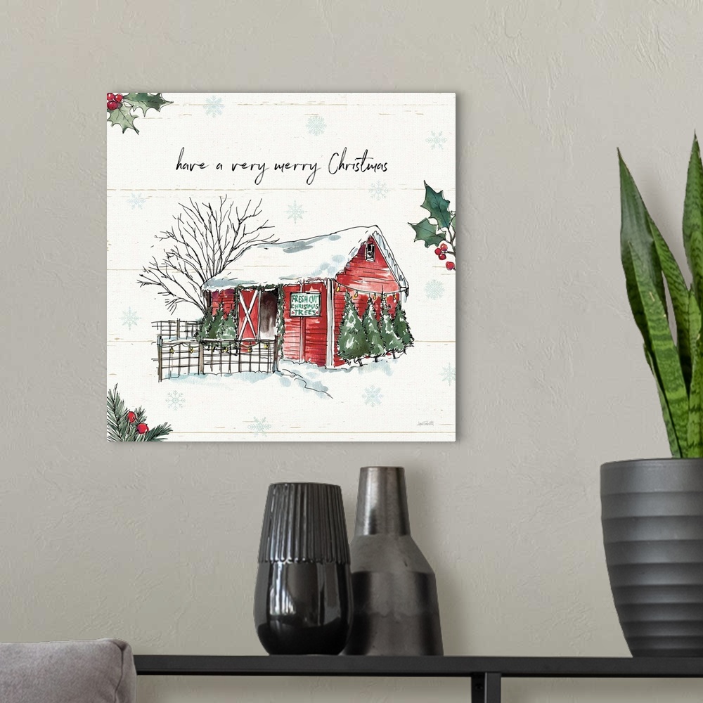 A modern room featuring Holiday on the Farm IV Merry Christmas