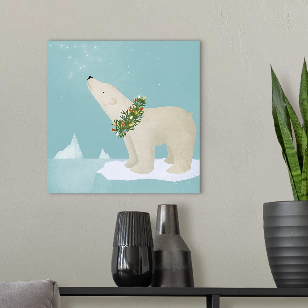 A modern room featuring Holiday Polar Bear