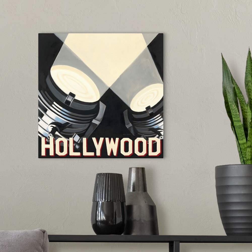 A modern room featuring Hollywood