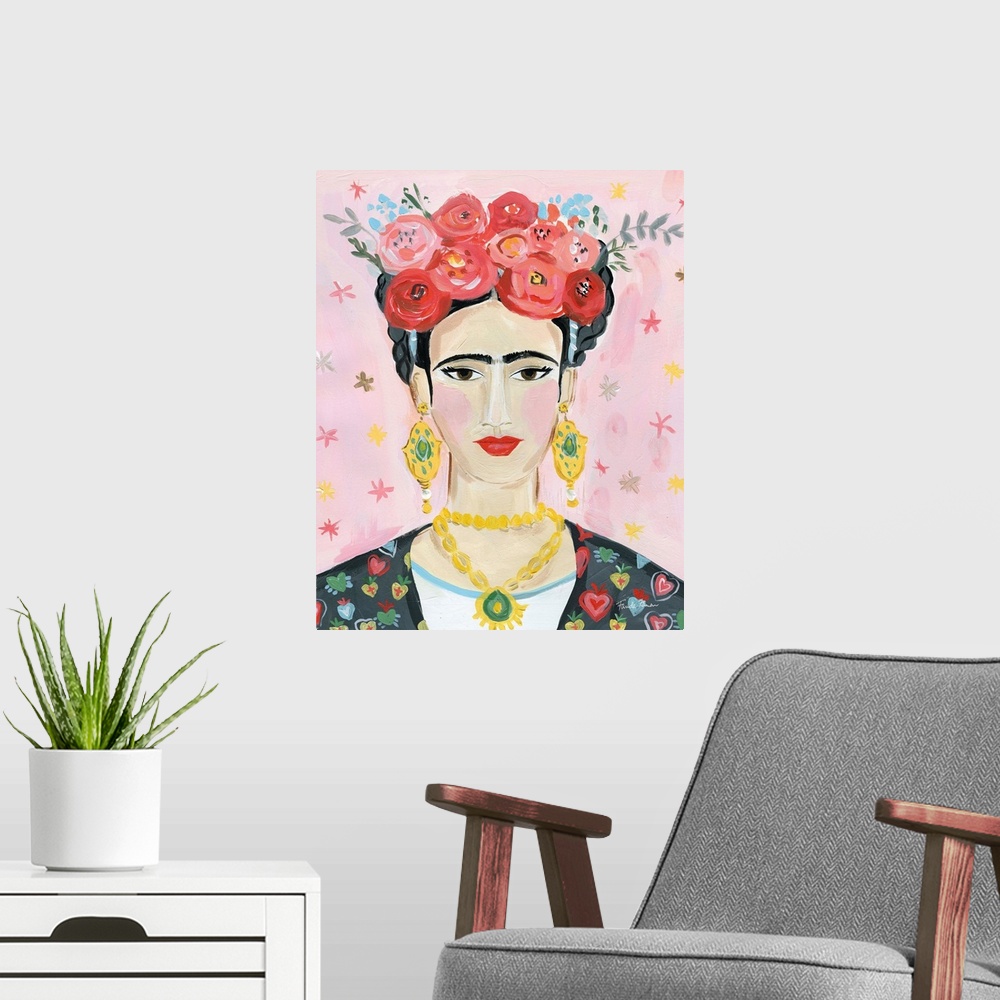 A modern room featuring Homage to Frida