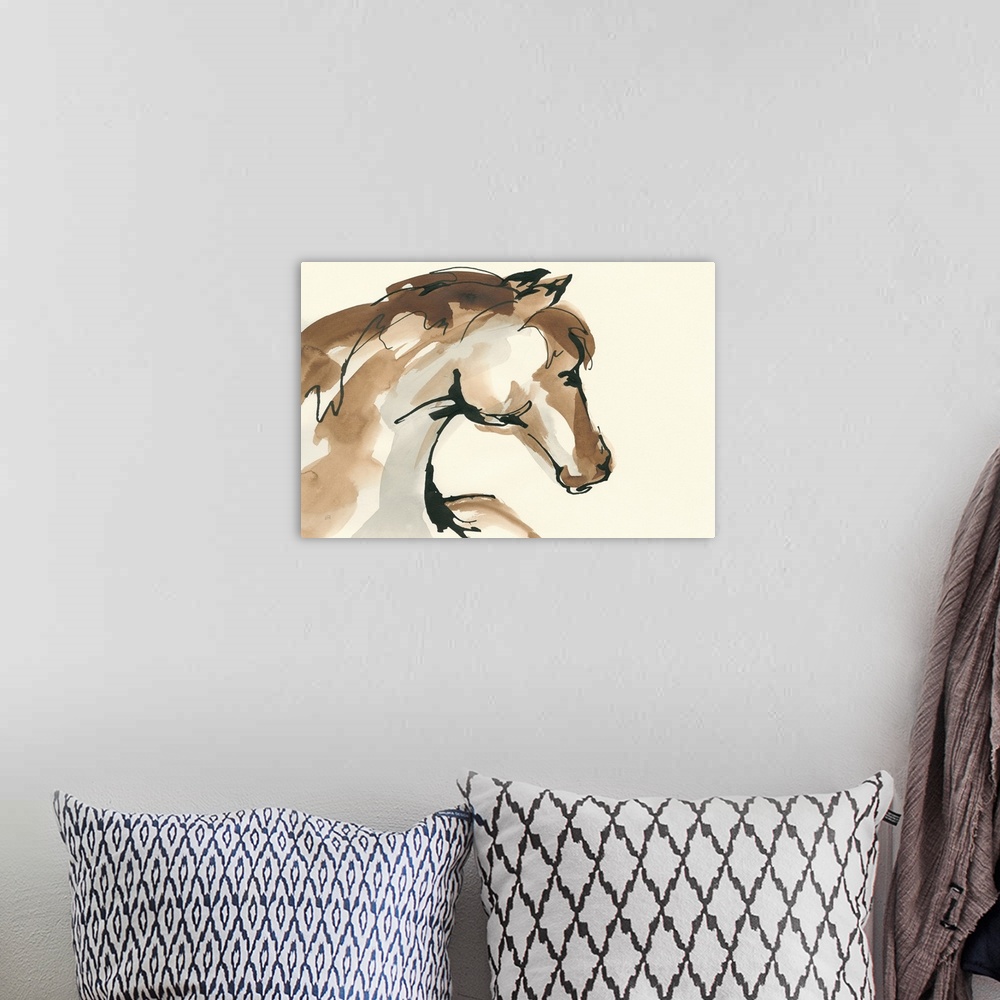 A bohemian room featuring Horse Head I
