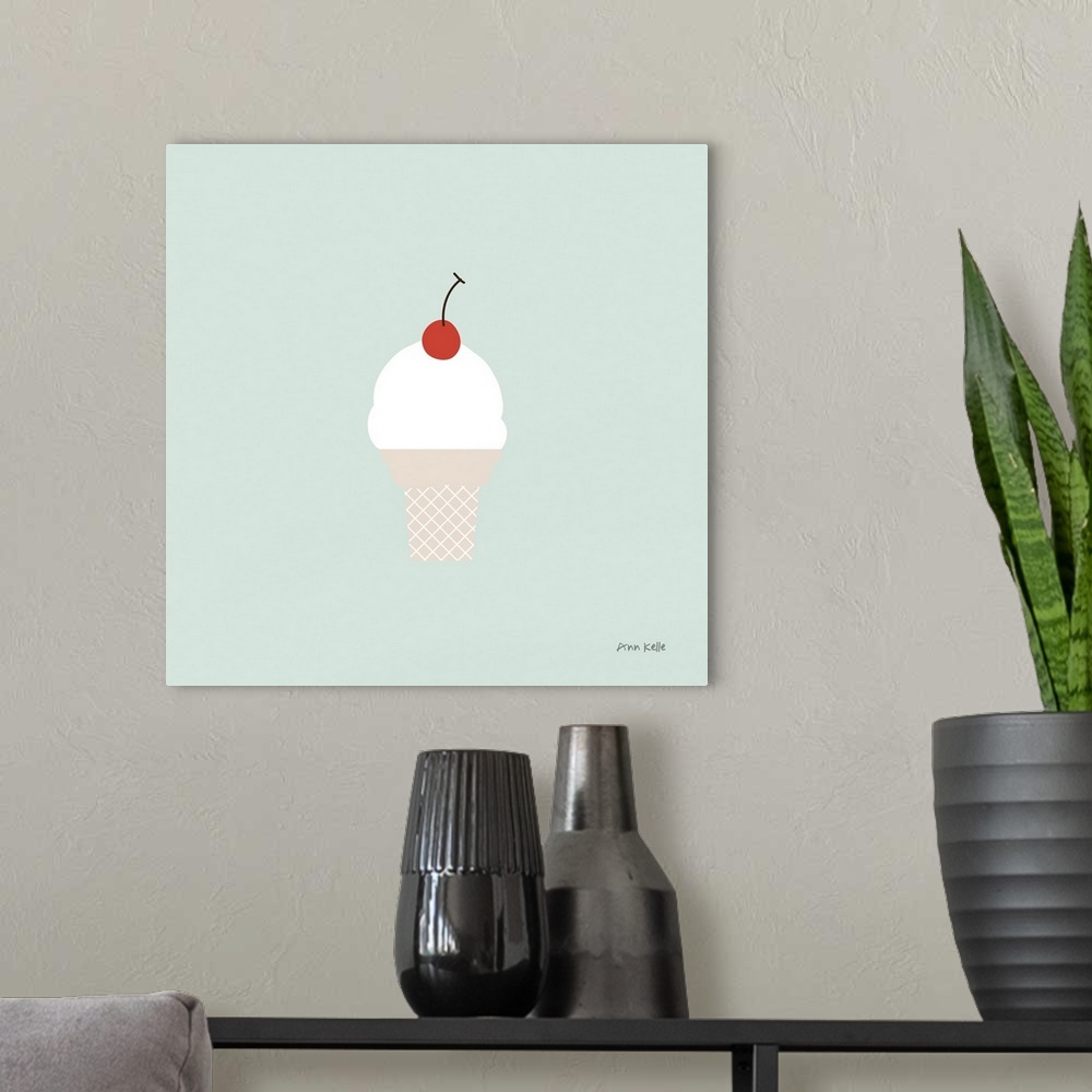 A modern room featuring Ice Cream Cone II
