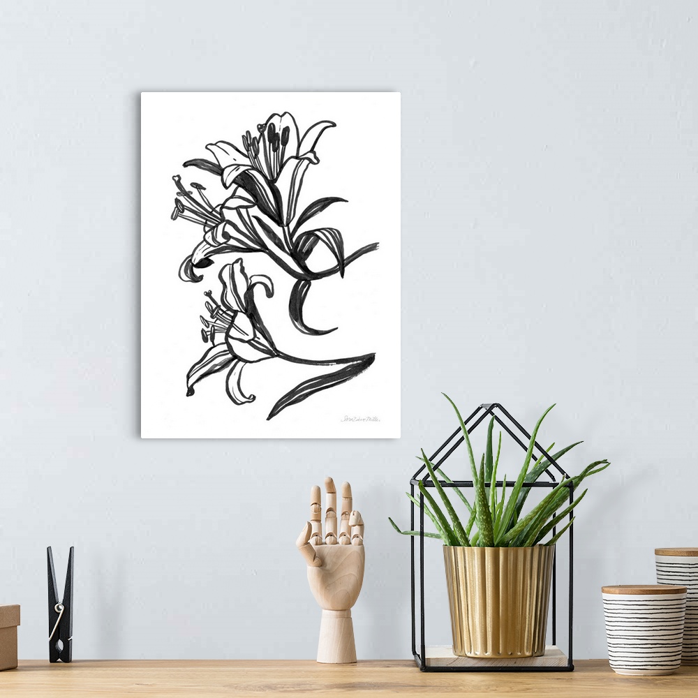 A bohemian room featuring Ink Lilies II