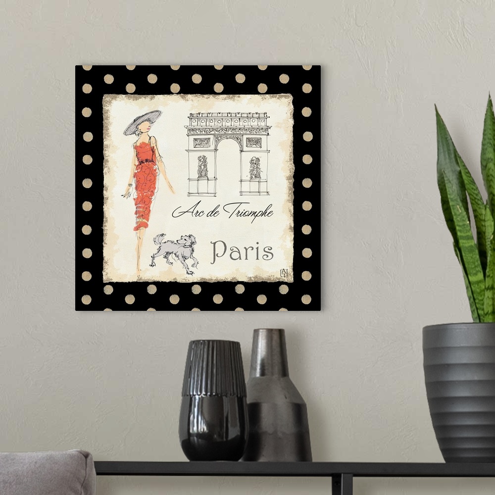 A modern room featuring Ladies in Paris I