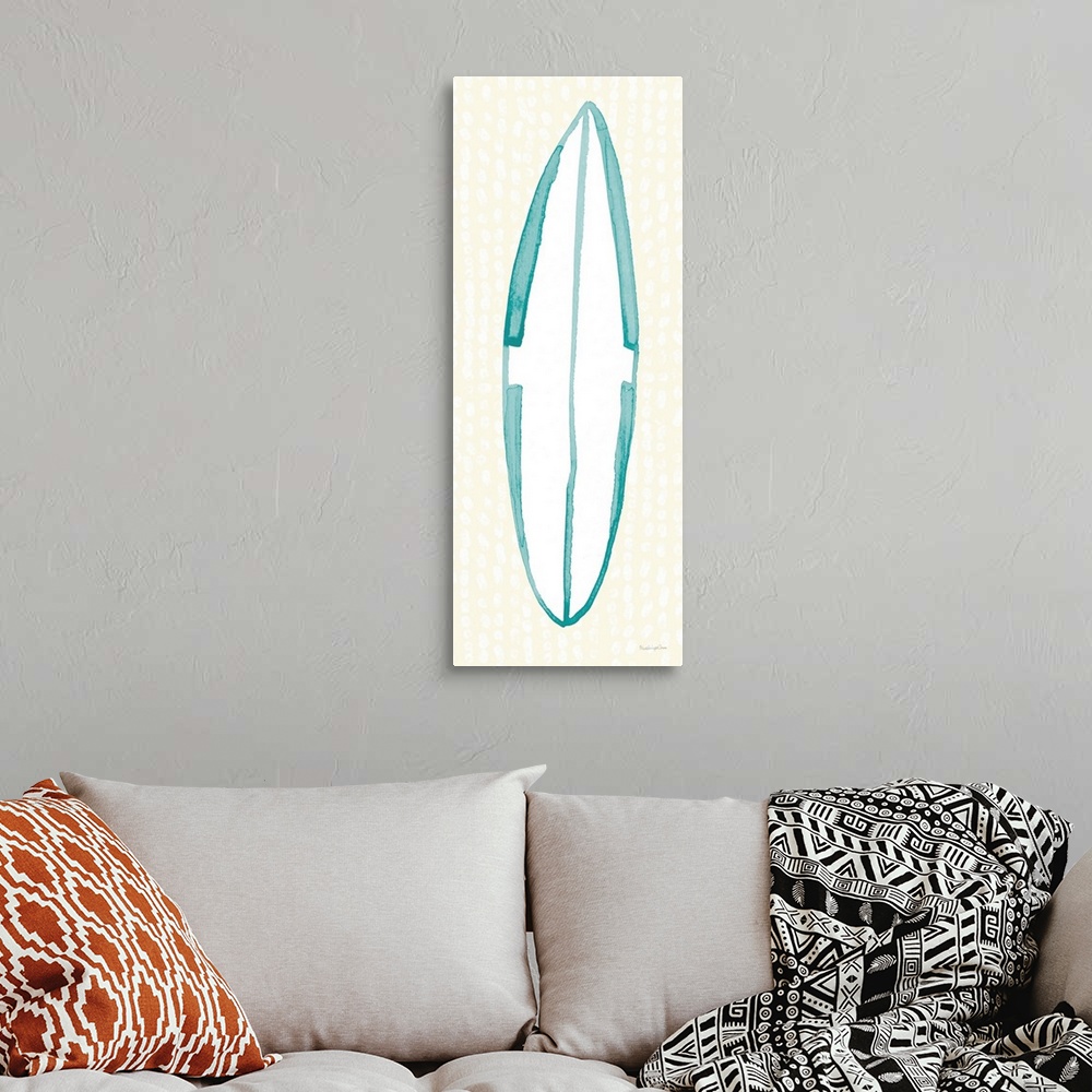 A bohemian room featuring Laguna Surfboards IV