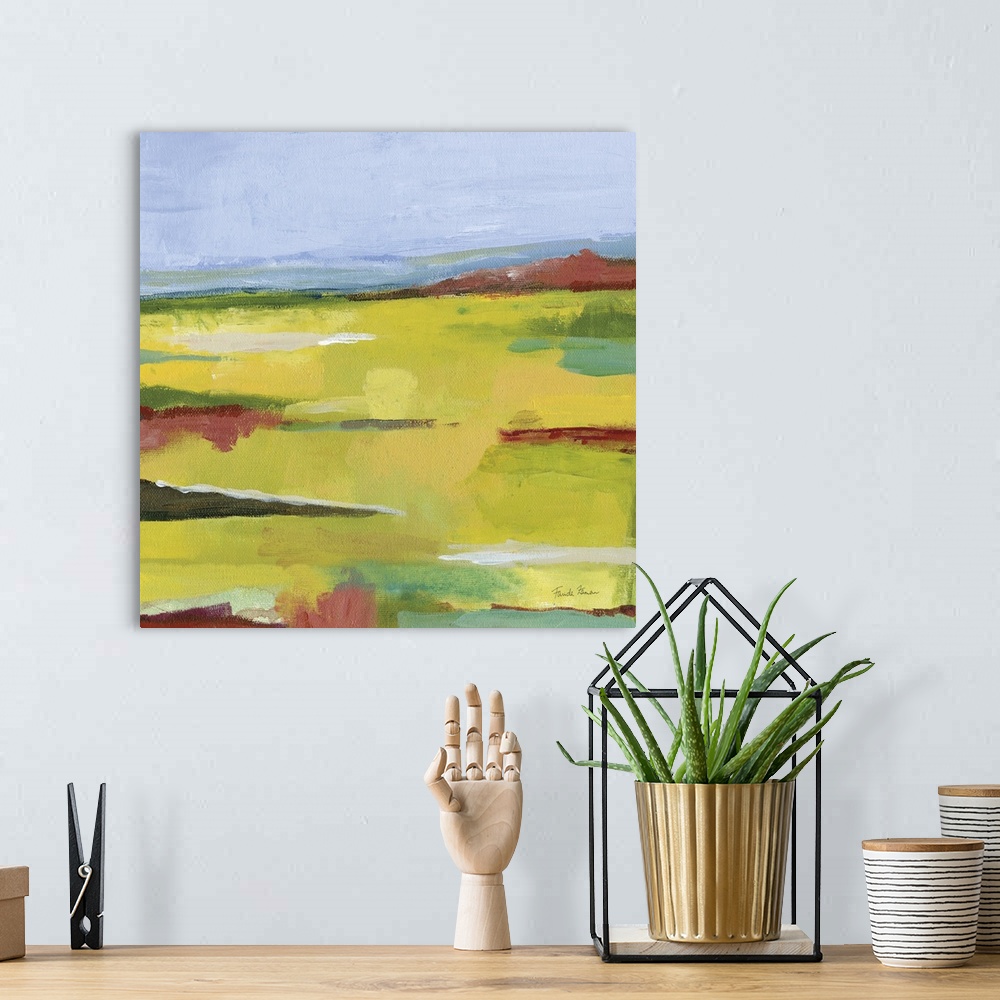 A bohemian room featuring Landscape Abstract