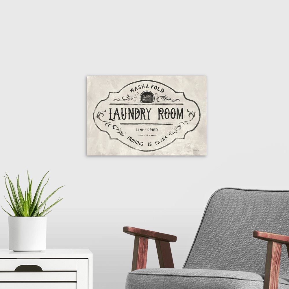 A modern room featuring Laundry Day VIII Neutral