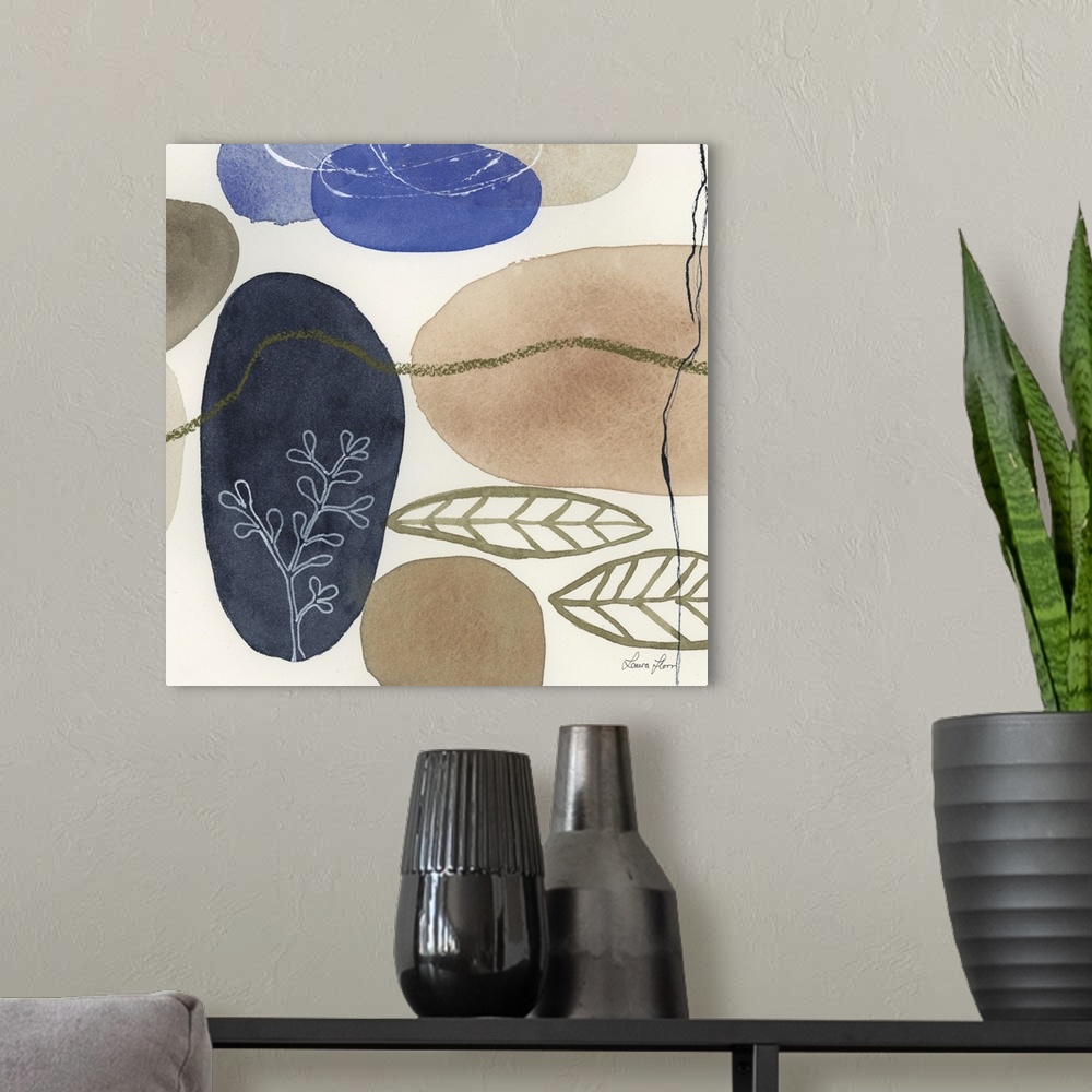 A modern room featuring Leaves And Stones II