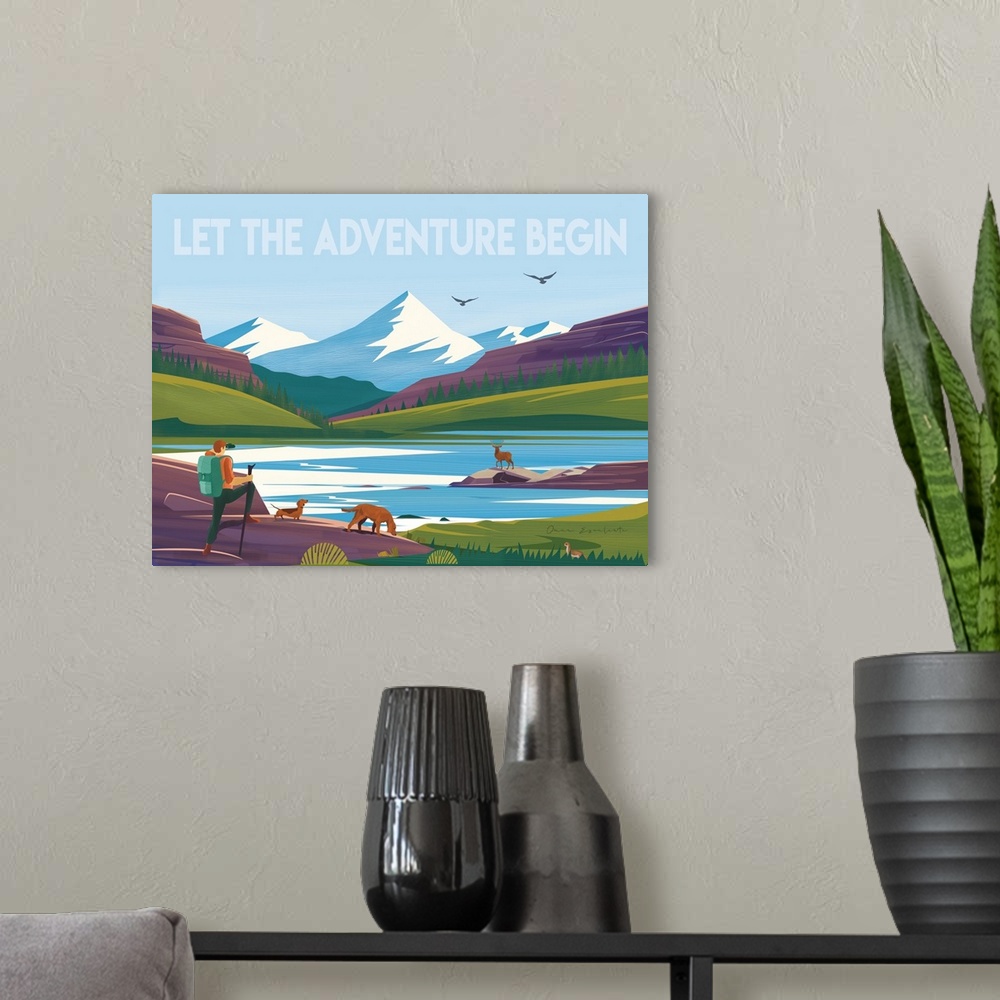 A modern room featuring Let The Adventure