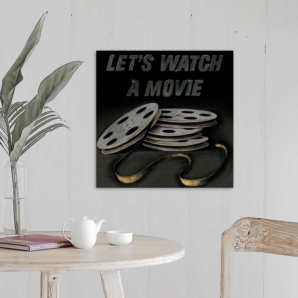 A farmhouse room featuring Contemporary home decor art perfect for the home theater.