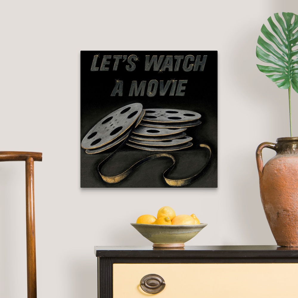 A traditional room featuring Contemporary home decor art perfect for the home theater.