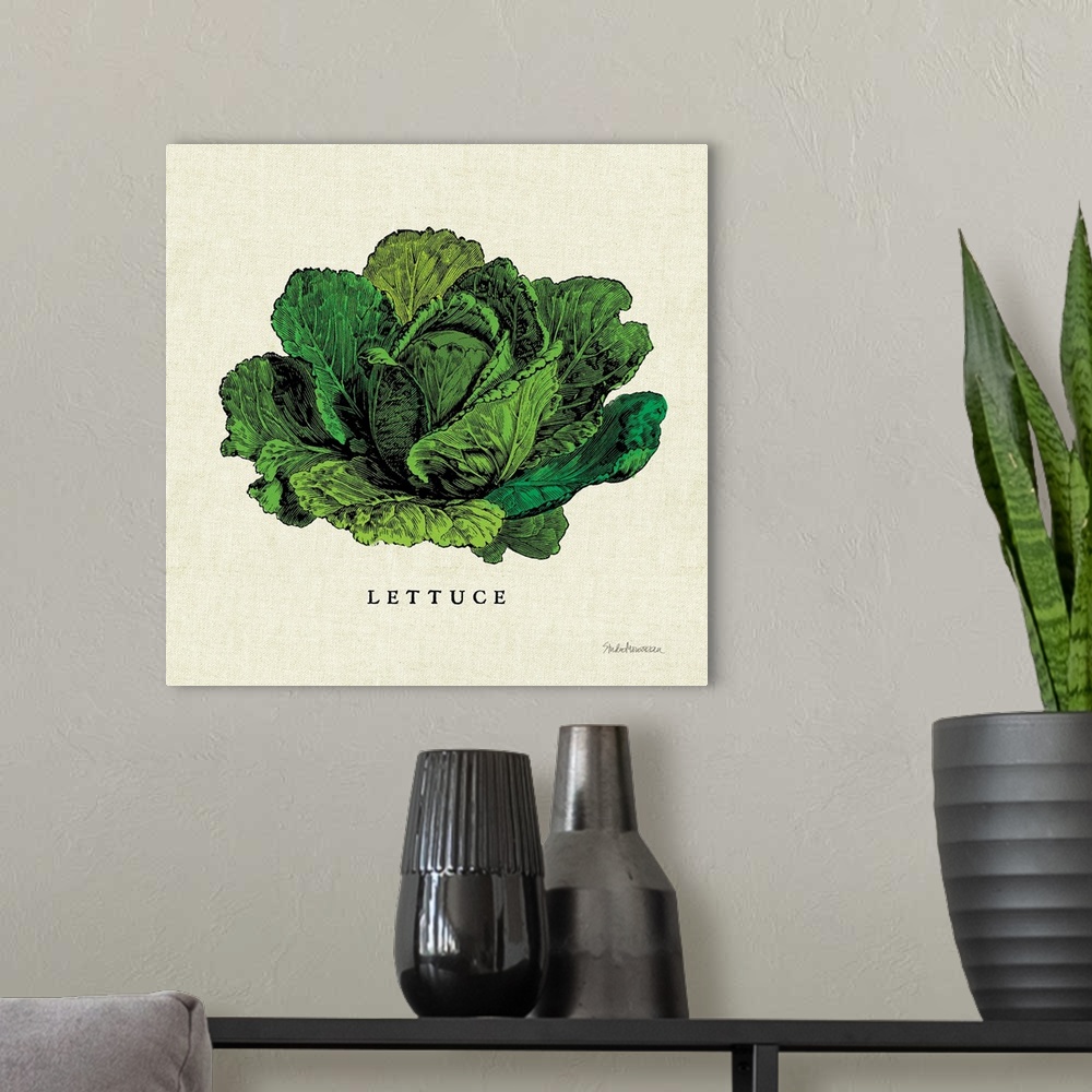 A modern room featuring Linen Vegetable II v2
