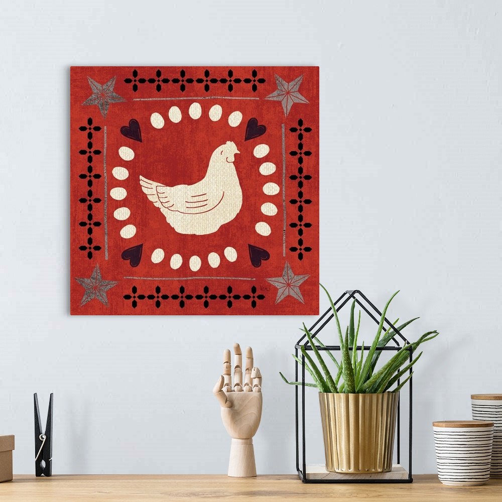 A bohemian room featuring Little Red Farm Tile III