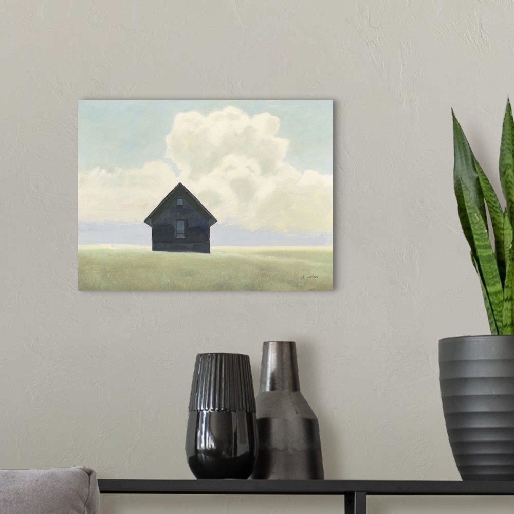 A modern room featuring Lonely Landscape I