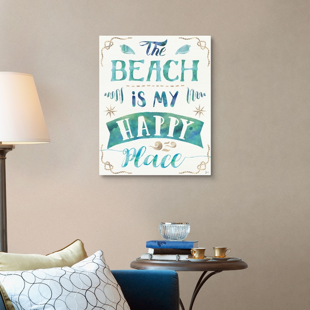 A traditional room featuring "The Beach is My Happy Place"