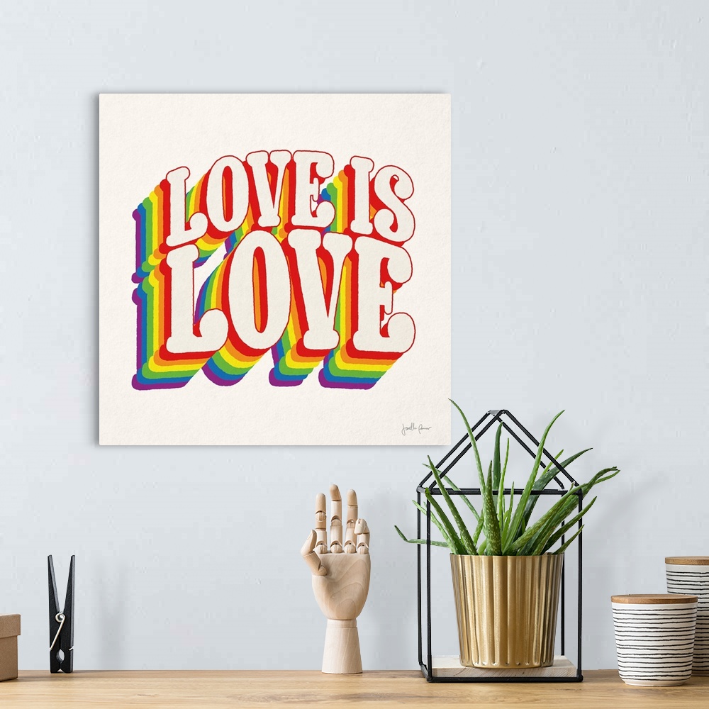 A bohemian room featuring Love Is Love I