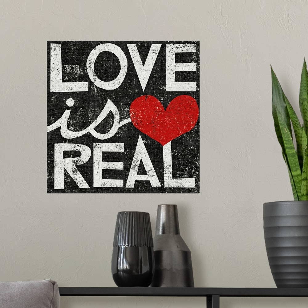 A modern room featuring Love Is Real Square