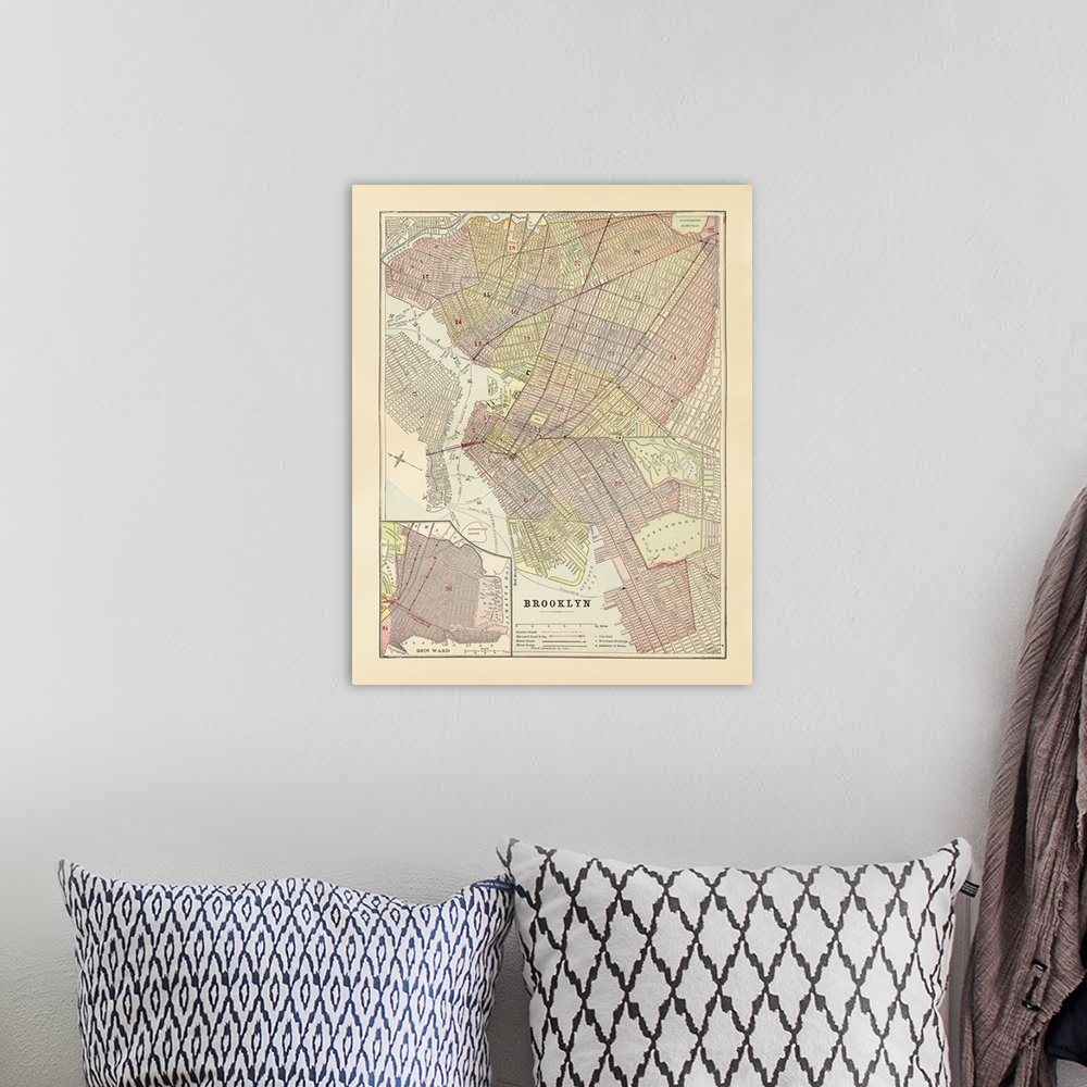 A bohemian room featuring Map Of Brooklyn