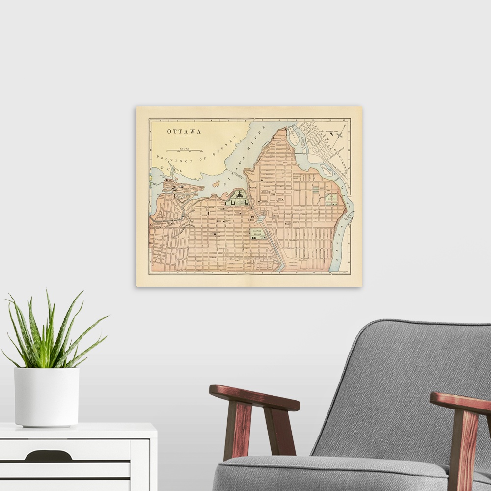 A modern room featuring Map Of Ottawa