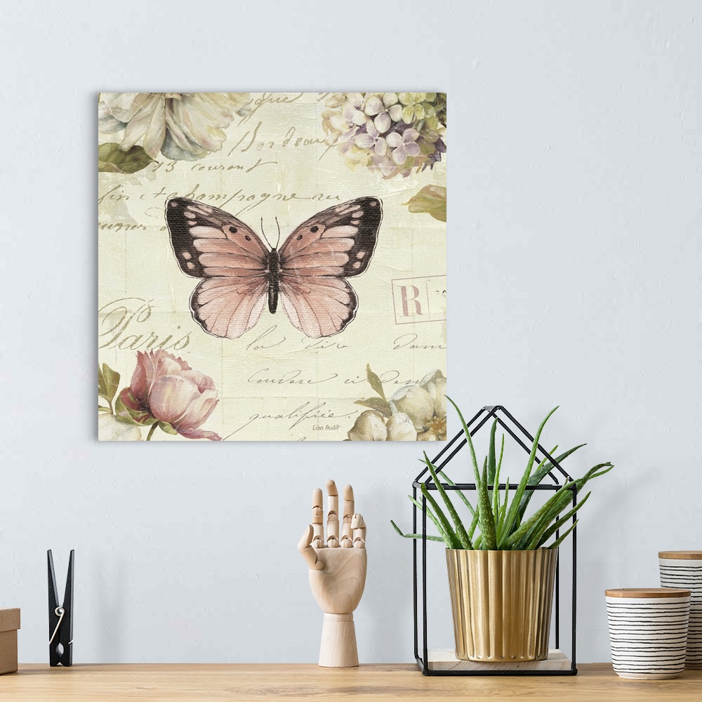 A bohemian room featuring Marche aux Fleurs Butterfly I