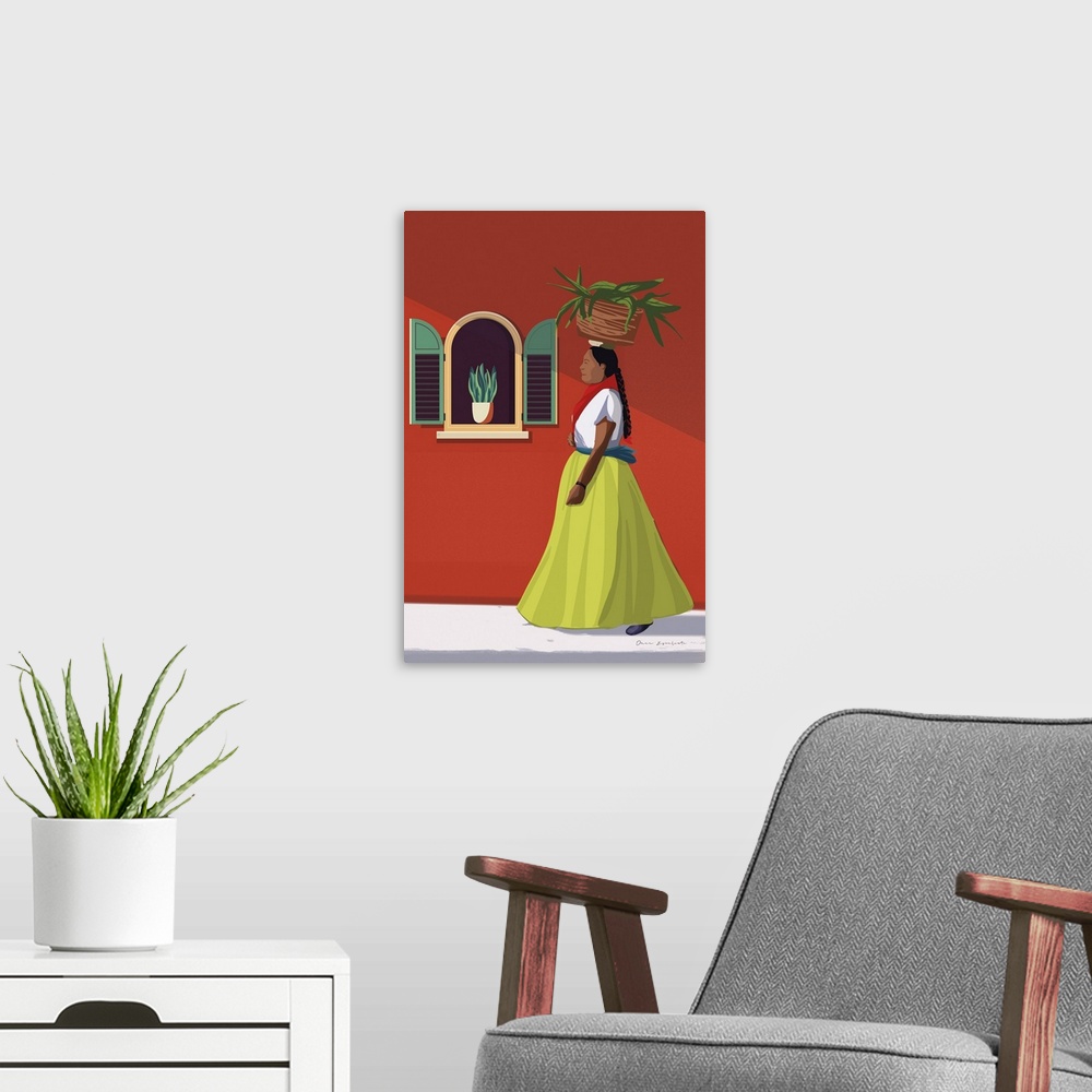 A modern room featuring Market Day Woman